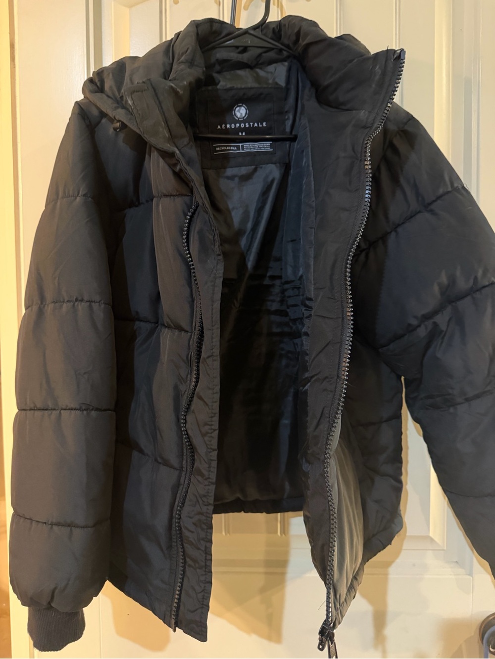 Aéropostale Black Puffer Jacket with Hood